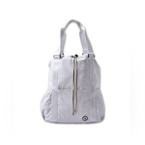 Vuori White Drawstring Tote Bag